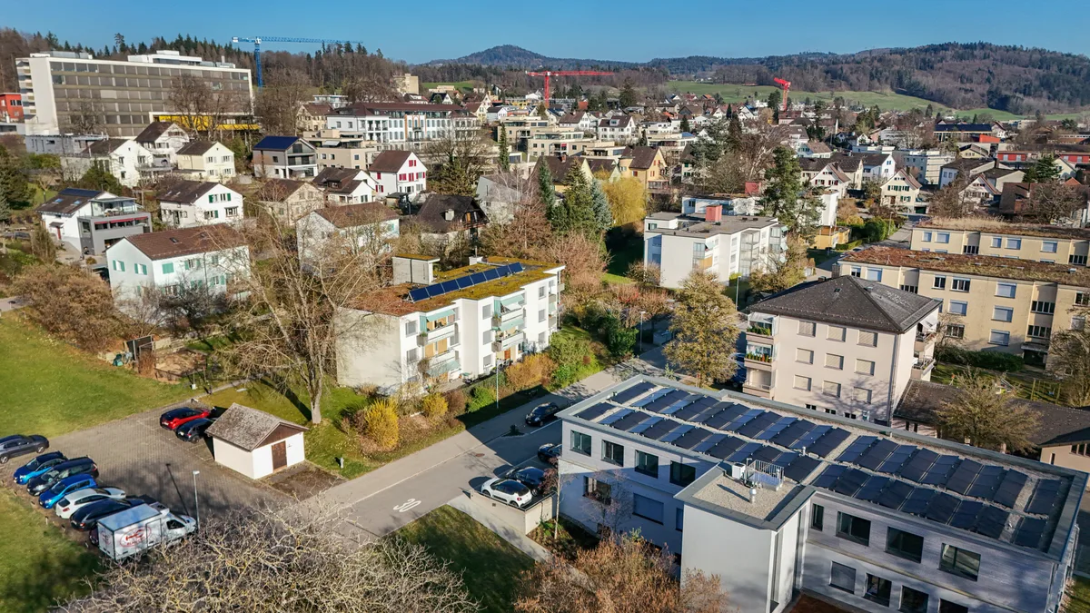 Blick auf Häuser in Pfäffikon.